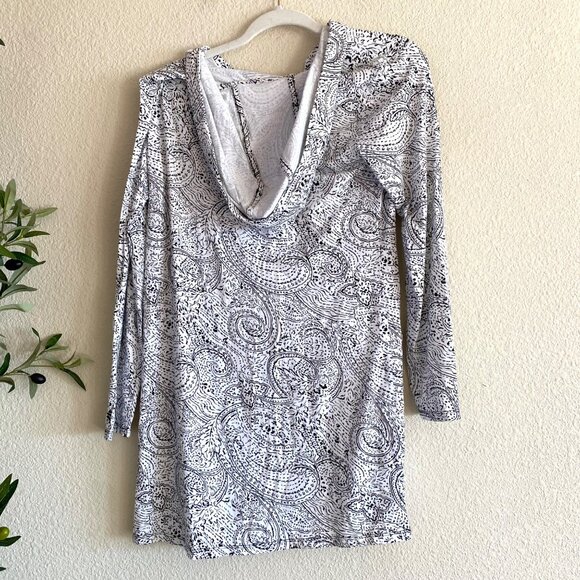 Coolibar Catalina Beach Cover-Up Long Sleeve Hooded Dress UPF 50+ Black - Picture 2 of 3